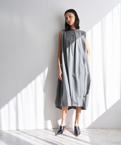 ランバン ワンピース LANVIN en Bleu ワンピース アシンメヘムスキッパーワンピース