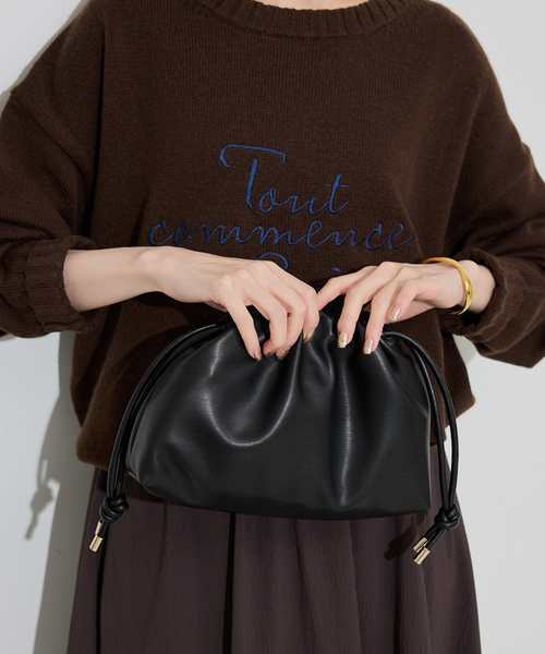 SLOBE IENA ショルダーバッグ バッグ 3WAY スムース巾着バッグ