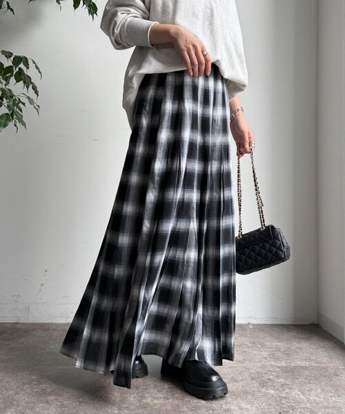 F 2025AW 新品 DOUDOU チェックプリーツスカート ブラック DouDou スカート チェックプリーツスカート : ZOZOTOWN Yahoo!店