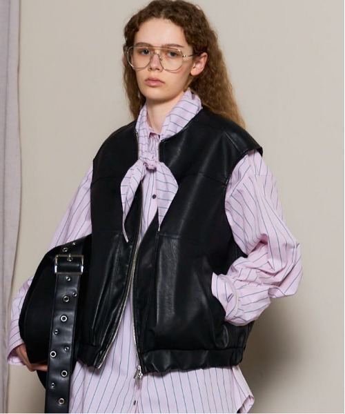 ベスト ジレ 「25AW PRE-ORDER」Vegan Leather Vest/ヴィーガンレザーベスト「MAISON SPECIAL/メゾンスペシ