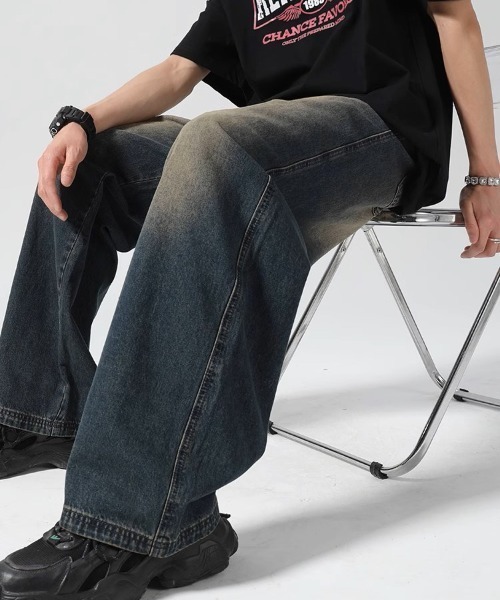 「ARULE」 加工デニムパンツ L インディゴブルー メンズ