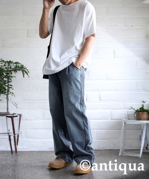 「antiqua」 加工デニムパンツ P ブルー系その他 レディース