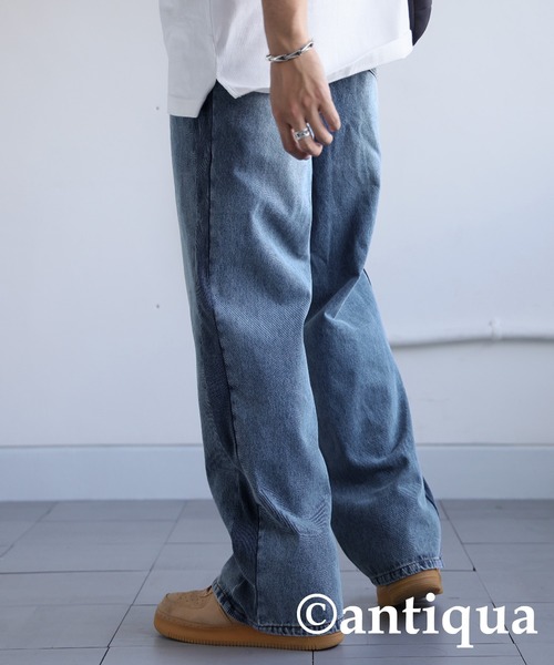 「antiqua」 加工デニムパンツ P ブルー系その他 レディース
