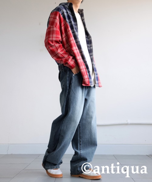 「antiqua」 加工デニムパンツ P ブルー系その他 レディース