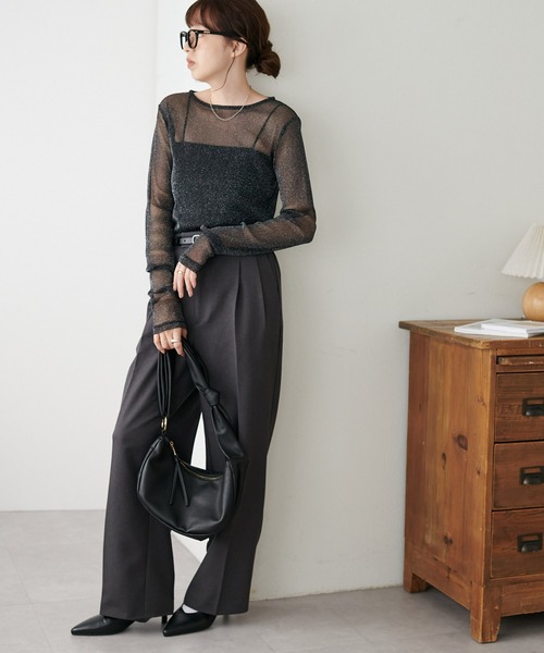 「DISCOAT」 長袖カットソー MEDIUM グレー レディース