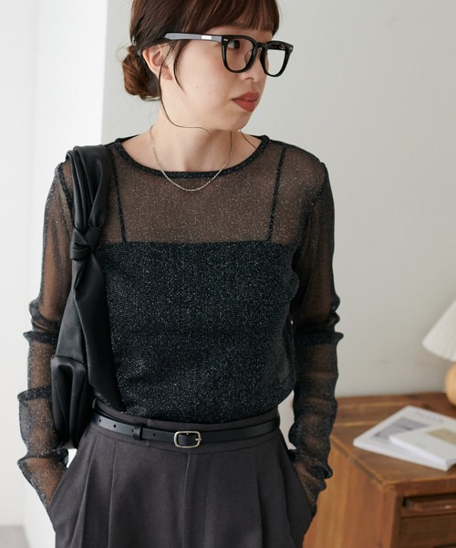 「DISCOAT」 長袖カットソー MEDIUM グレー レディース