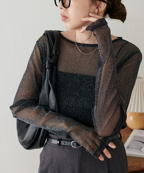 「DISCOAT」 長袖カットソー MEDIUM グレー レディース