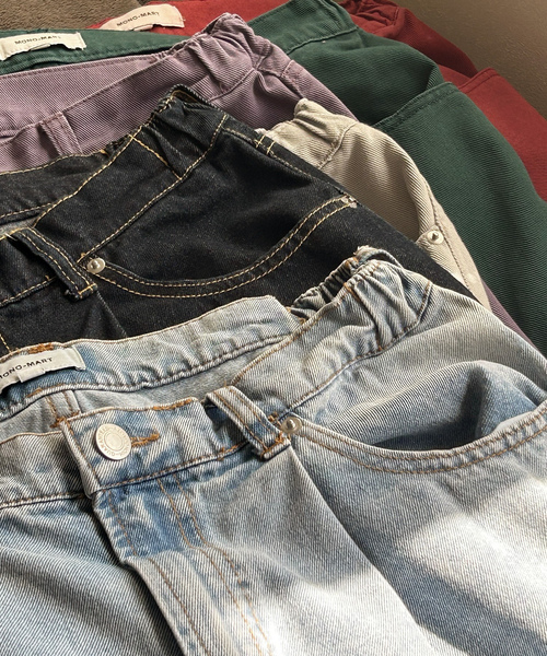 「MONO-MART」 加工デニムパンツ L サックスブルー メンズ