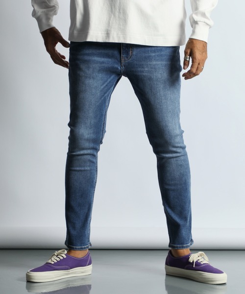 ジーンズ STANDARD SLIM JEANS ”UW”：DUFFER定番 ユーズドウォッシ スキニーデニム スリムジーンズ メンズ