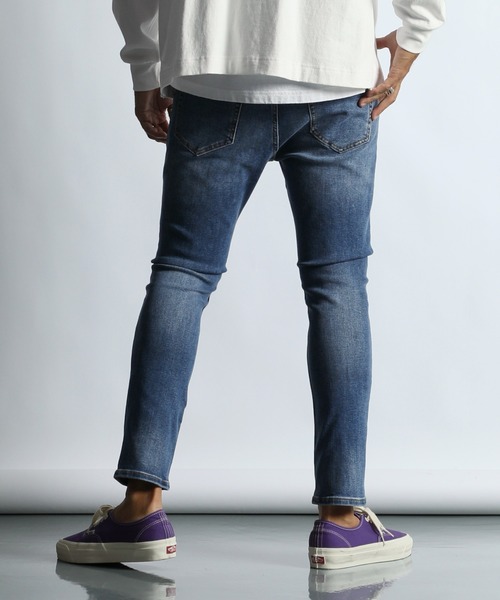 ジーンズ STANDARD SLIM JEANS ”UW”：DUFFER定番 ユーズドウォッシ スキニーデニム スリムジーンズ メンズ