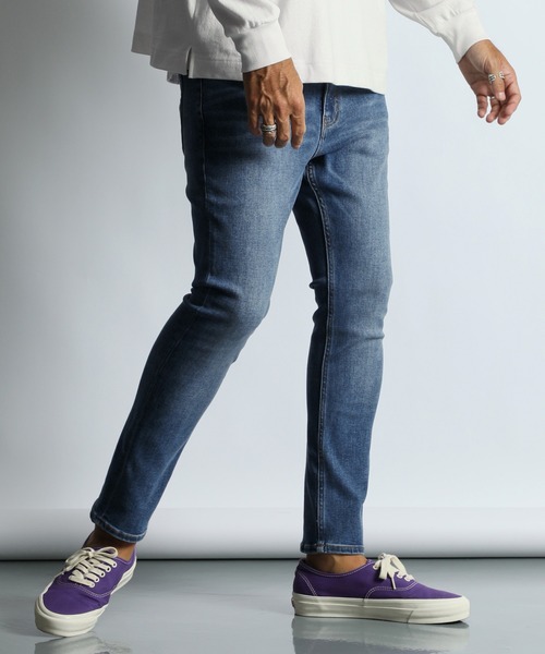ジーンズ STANDARD SLIM JEANS ”UW”：DUFFER定番 ユーズドウォッシ スキニーデニム スリムジーンズ メンズ