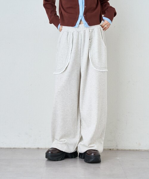 w closet（ダブルクローゼット） パンツ フリルポケットスェットパンツ
