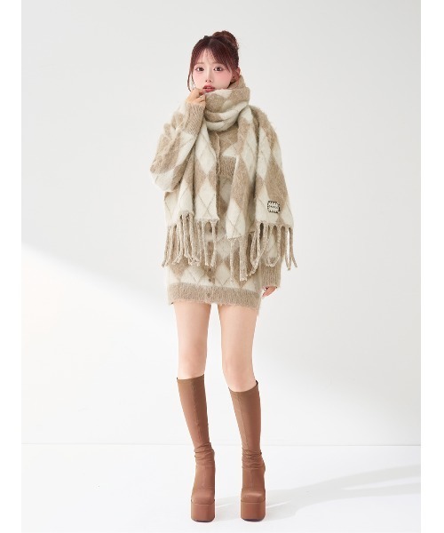 Darich（ダーリッチ） ワンピース アーガイルニットアンサンブル