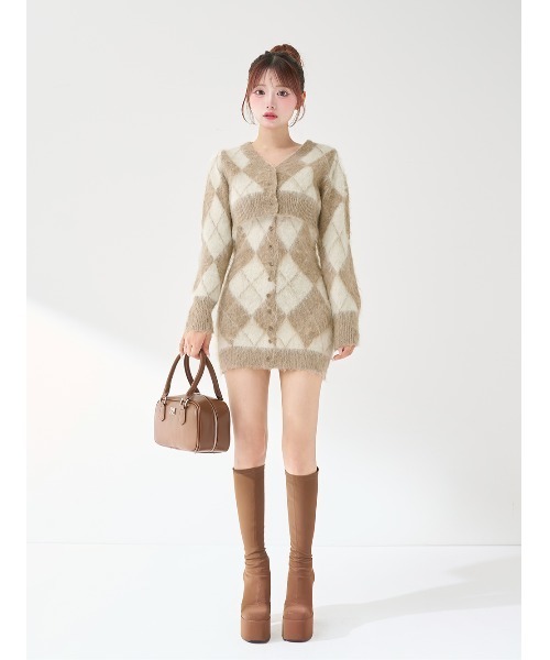 Darich（ダーリッチ） ワンピース アーガイルニットアンサンブル