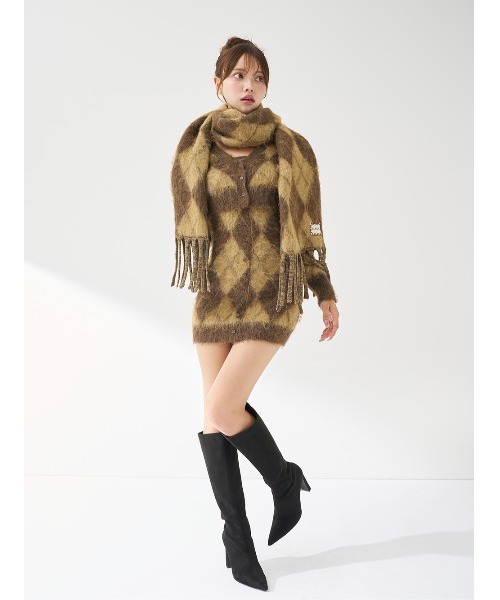 Darich（ダーリッチ） ワンピース アーガイルニットアンサンブル