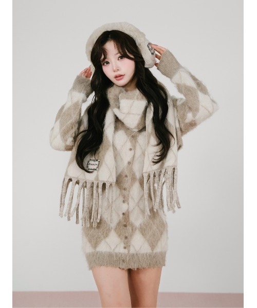 Darich（ダーリッチ） ワンピース アーガイルニットアンサンブル