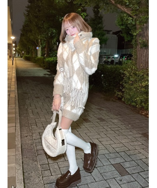 Darich（ダーリッチ） ワンピース アーガイルニットアンサンブル
