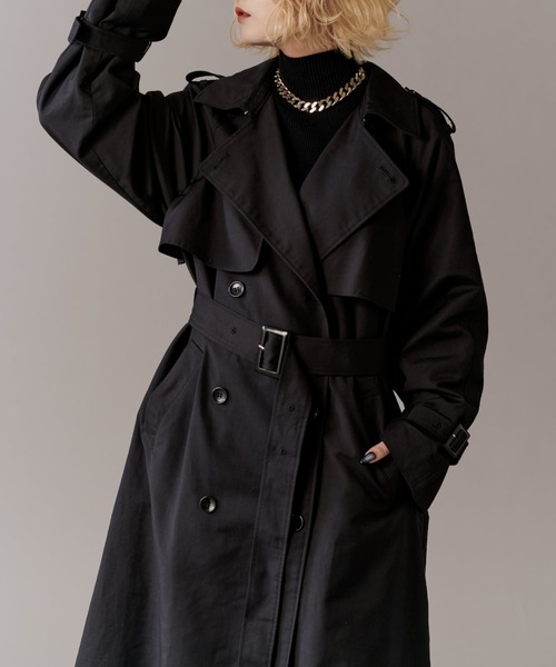 CLOVE LASUD 新品 2way ブルゾン アウター トレンチ 黒 CLOVE LASUD 新品 2way ブルゾン アウター トレンチ 黒