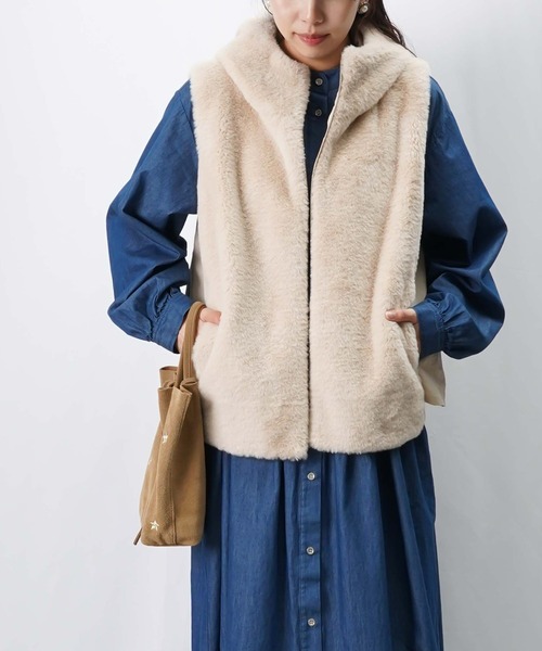 hyde着if GILET-3L ラビットファーベスト　アシメタンク　ラルク hyde着if GILET-3L ラビットファーベスト アシメタンク ラルク