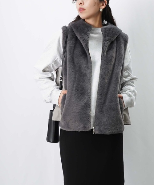 hyde着if GILET-3L ラビットファーベスト　アシメタンク　ラルク hyde着if GILET-3L ラビットファーベスト アシメタンク ラルク