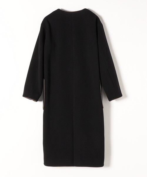 「SHIPS any」 ノーカラーコート 38 ブラック レディース_画像4