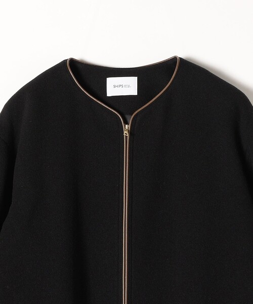 「SHIPS any」 ノーカラーコート 38 ブラック レディース_画像5