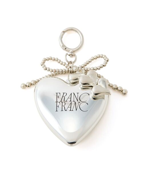Francfranc（フランフラン） チャーム付き ミラー＆ブラシ シルバー