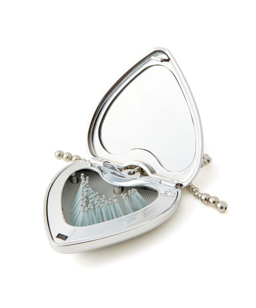Francfranc（フランフラン） チャーム付き ミラー＆ブラシ シルバー