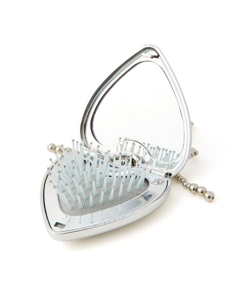 Francfranc（フランフラン） チャーム付き ミラー＆ブラシ シルバー