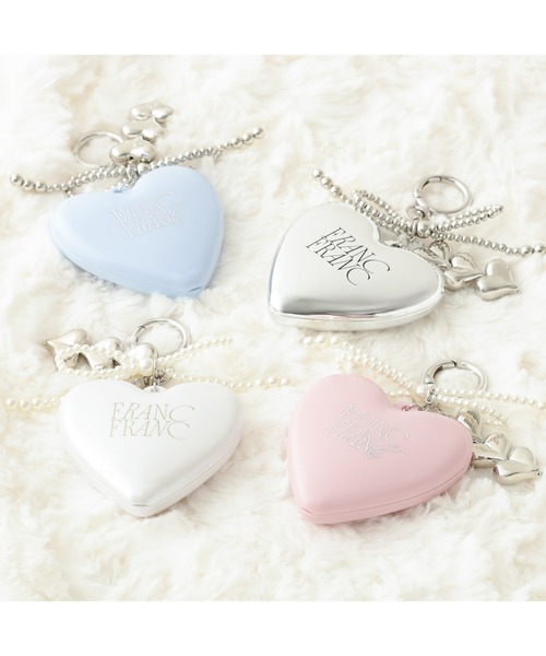 Francfranc（フランフラン） チャーム付き ミラー＆ブラシ シルバー