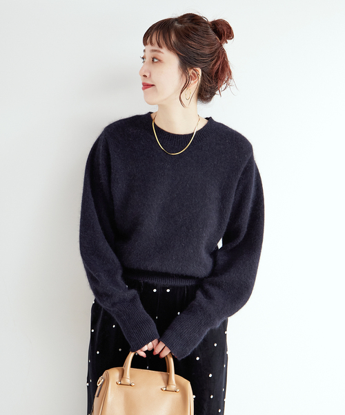 B.C STOCK（ベーセーストック） ニット セーター 獣毛混パフプル