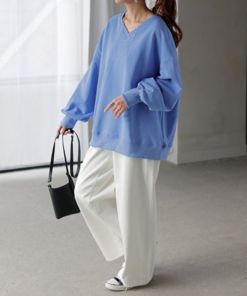 「HUG.U」 スウェットカットソー FREE イエロー レディース_画像3