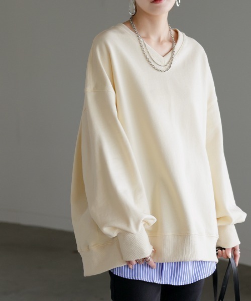 「HUG.U」 スウェットカットソー FREE イエロー レディース_画像8