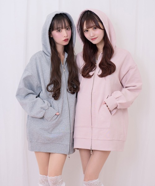 Honey Cinnamon（ハニーシナモン） パーカー 羽ビジュージップパーカー