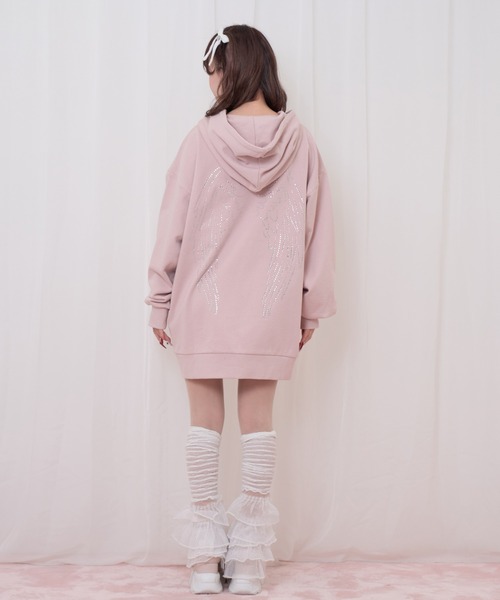 Honey Cinnamon（ハニーシナモン） パーカー 羽ビジュージップパーカー