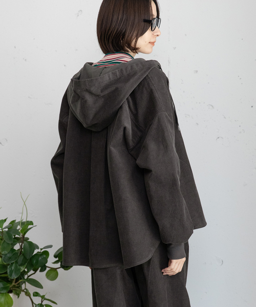 POU DOU DOU（プードゥドゥ） コート アウター コーデュロイフーディ