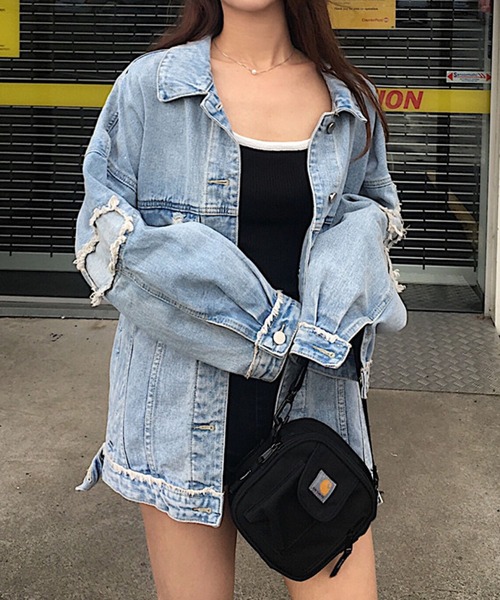 「meJane」 デニムジャケット FREE ブルー レディース_画像2