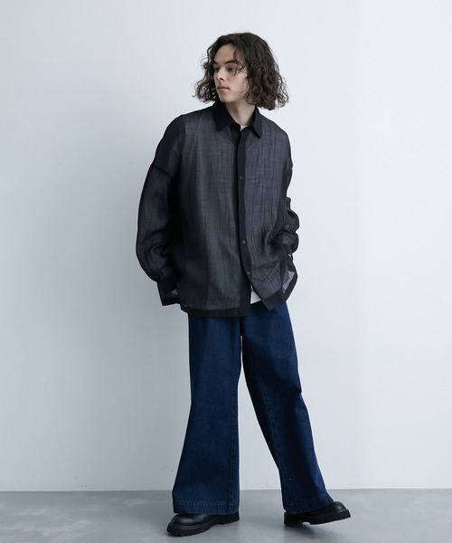 「JUNRED」 長袖シャツ M ブラック メンズ_画像8