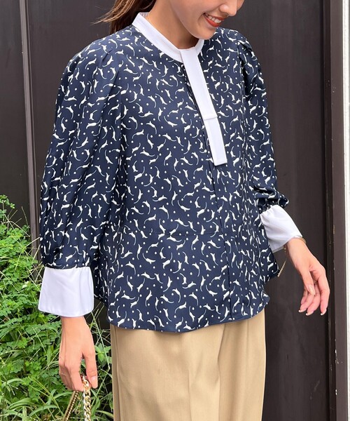 「NOLLEY'S」 長袖ブラウス 38 ブルー系その他6 レディース_画像8