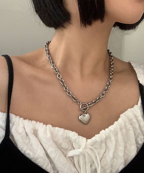 LACーVERT ネックレス ハートモチーフチェーンネックレス レディース