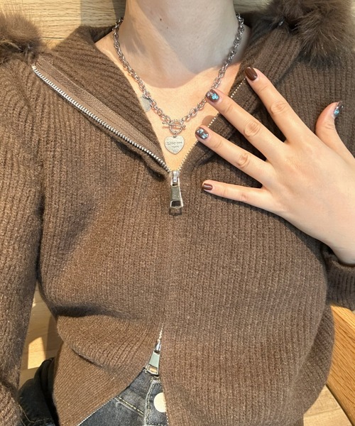 LACーVERT ネックレス ハートモチーフチェーンネックレス レディース