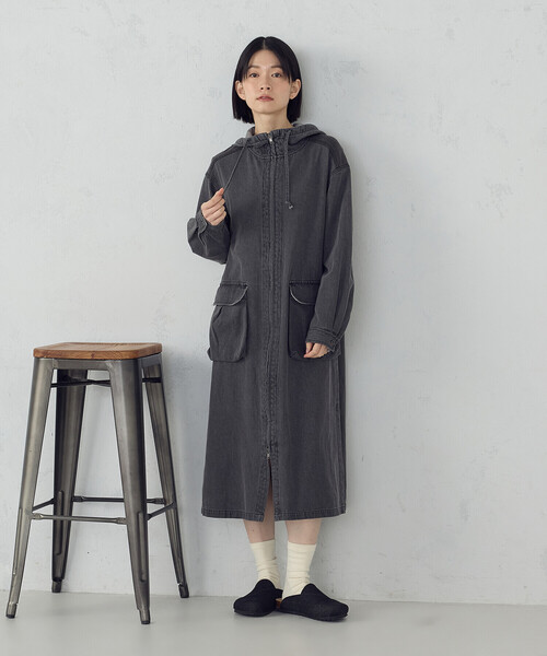 パーカー ドッキング ワンピース【Blue Lab：EZUMi】 ワンピース デニムパーカーワンピース / セットアップ対応 : ZOZOTOWN