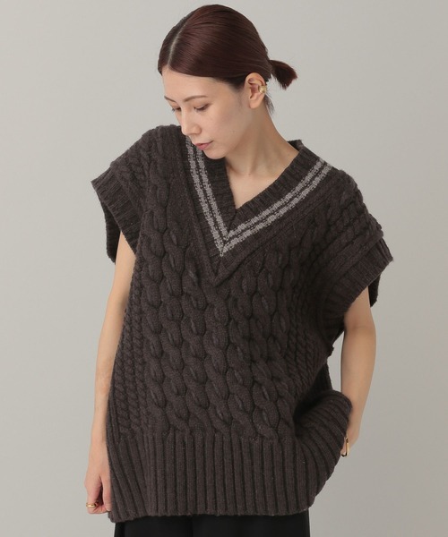 Curensology（カレンソロジー） ニットベスト FREE モカ レディース