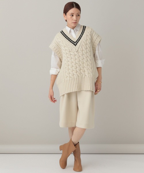 Curensology（カレンソロジー） ニットベスト FREE モカ レディース