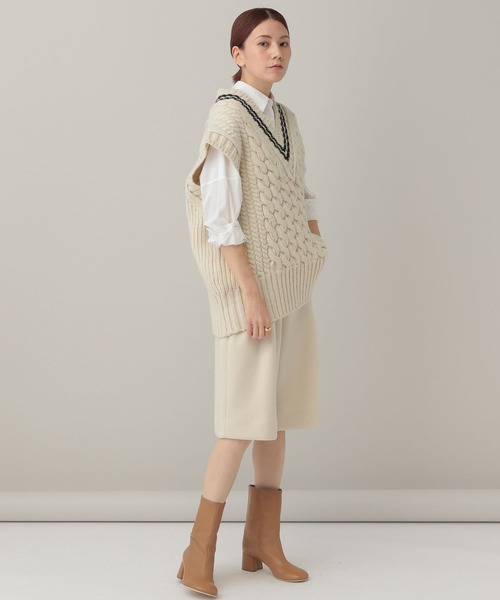 Curensology（カレンソロジー） ニットベスト FREE モカ レディース