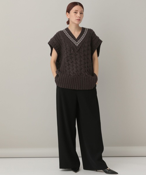 Curensology（カレンソロジー） ニットベスト FREE モカ レディース