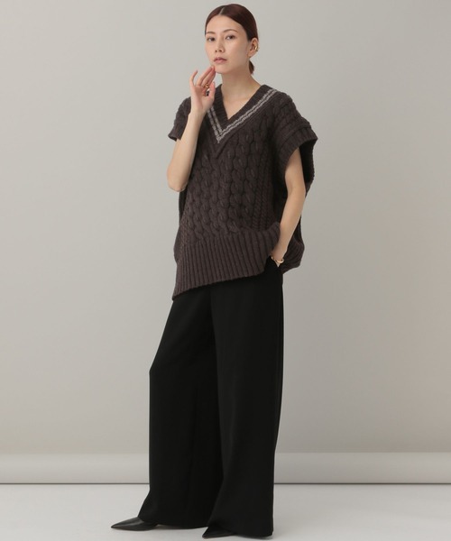 Curensology（カレンソロジー） ニットベスト FREE モカ レディース