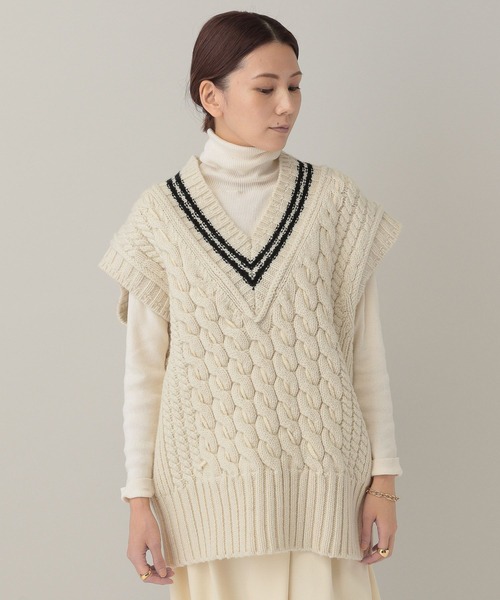 Curensology（カレンソロジー） ニットベスト FREE モカ レディース