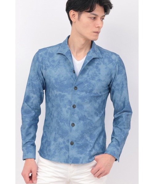 希少　トルネードマート　長袖シャツ　メンズ　サイズL 総柄　サンプル品 TORNADO MART（トルネードマート） 長袖シャツ L ブルー メンズ