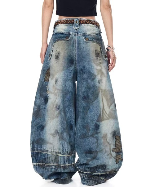mushwear(マッシュウェア) ジーンズ クラッシュパッチデニムパンツ mushwear(マッシュウェア) ジーンズ クラッシュパッチデニムパンツ